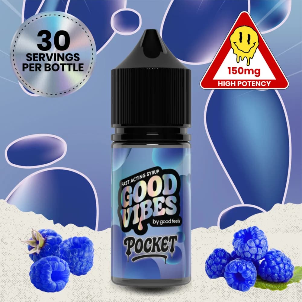 Good Feels Good Vibes - Pocket Fast-Acting Blue Raspberry Tincture Syrup (150mg)