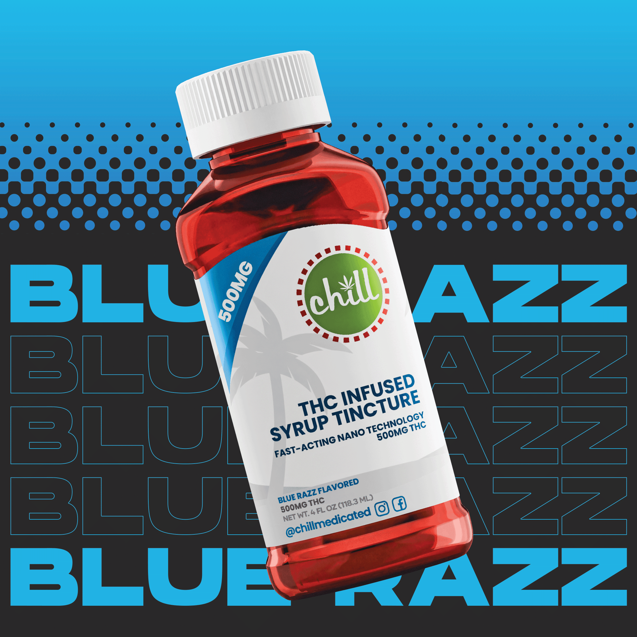 Chill Medicated Blue Raspberry Syrup | 120ml | 500mg