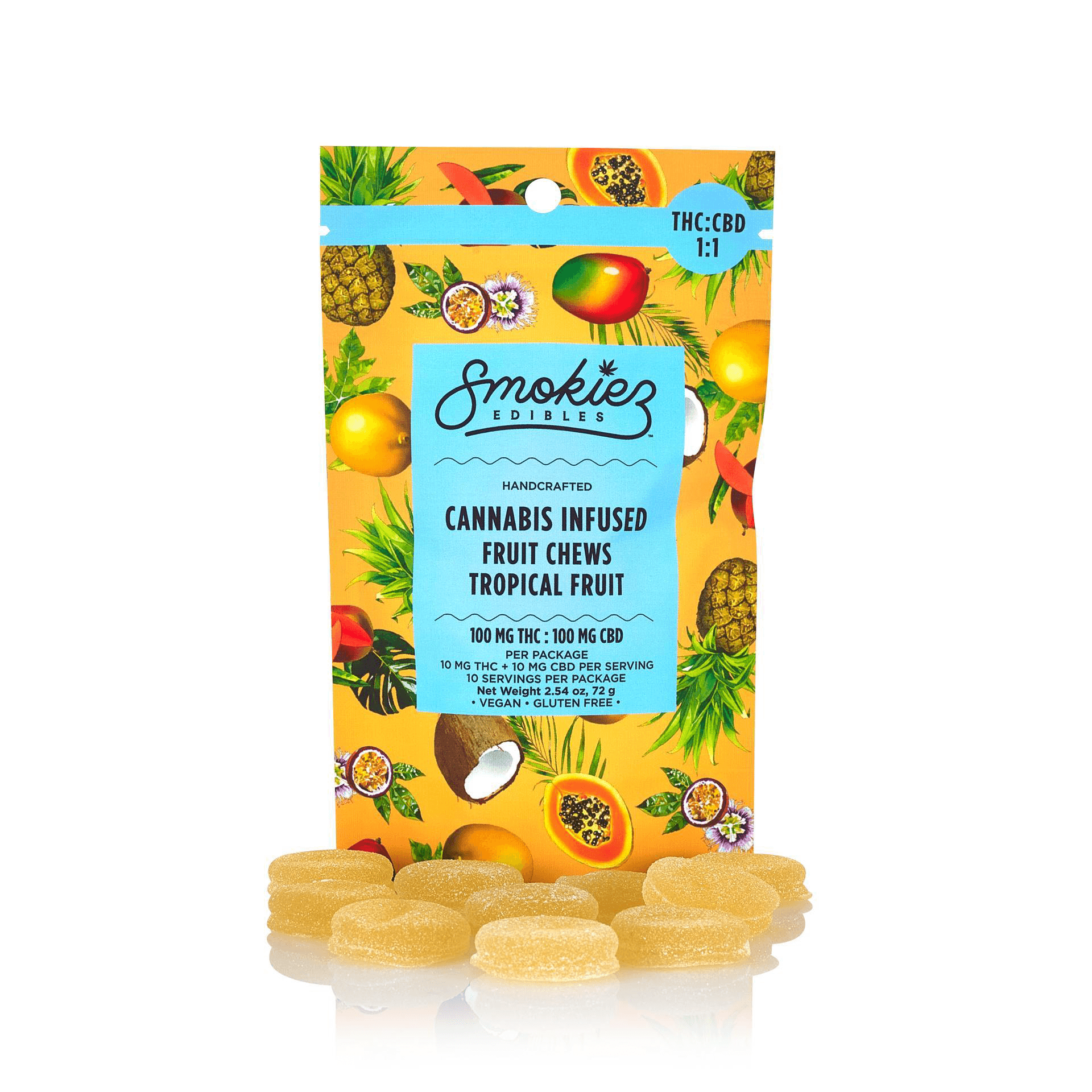 Smokiez Edibles Tropical CBD 100mg Fruit Chews