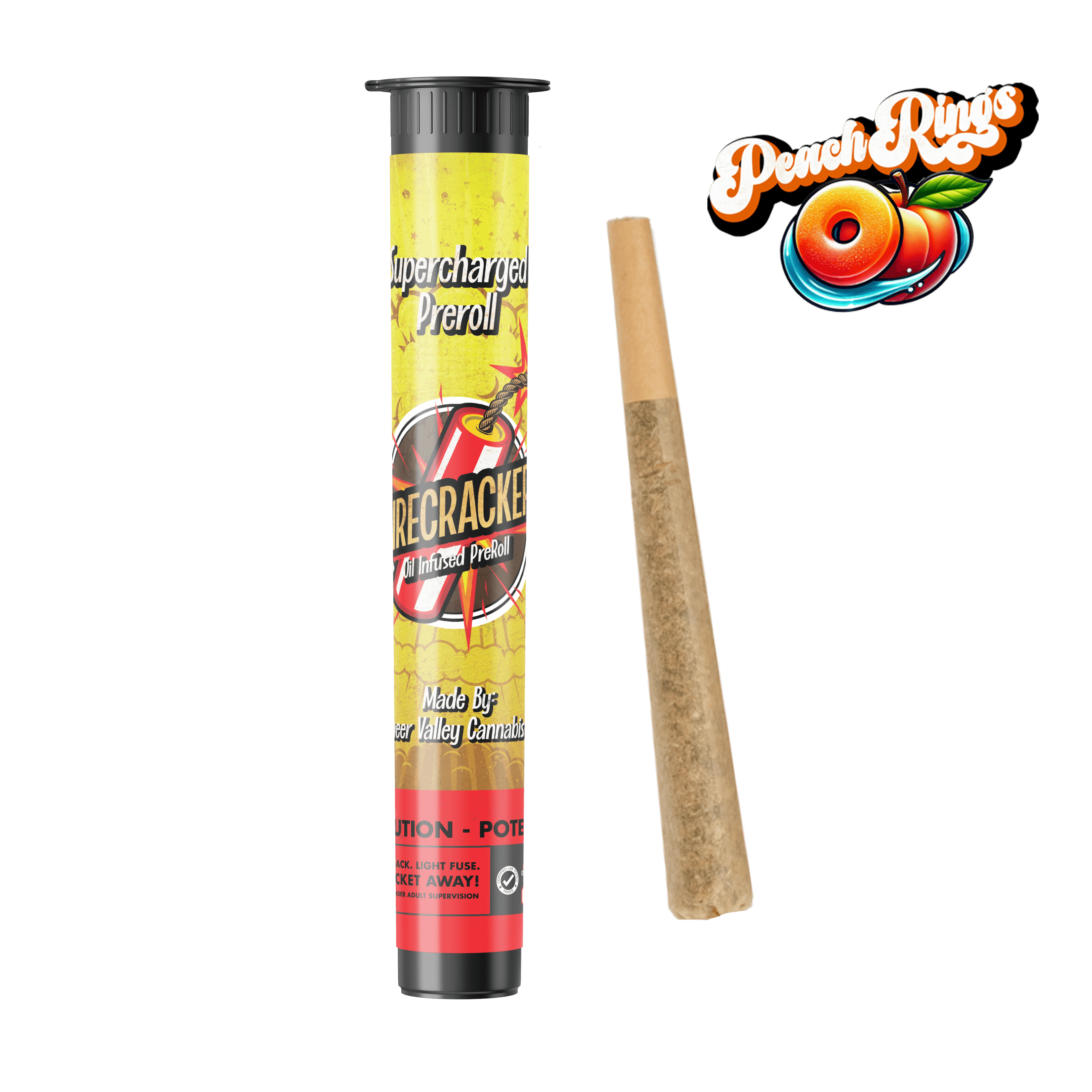 Firecrackers 1g Infused Pre-Roll | Peach Rings | Firecrackers