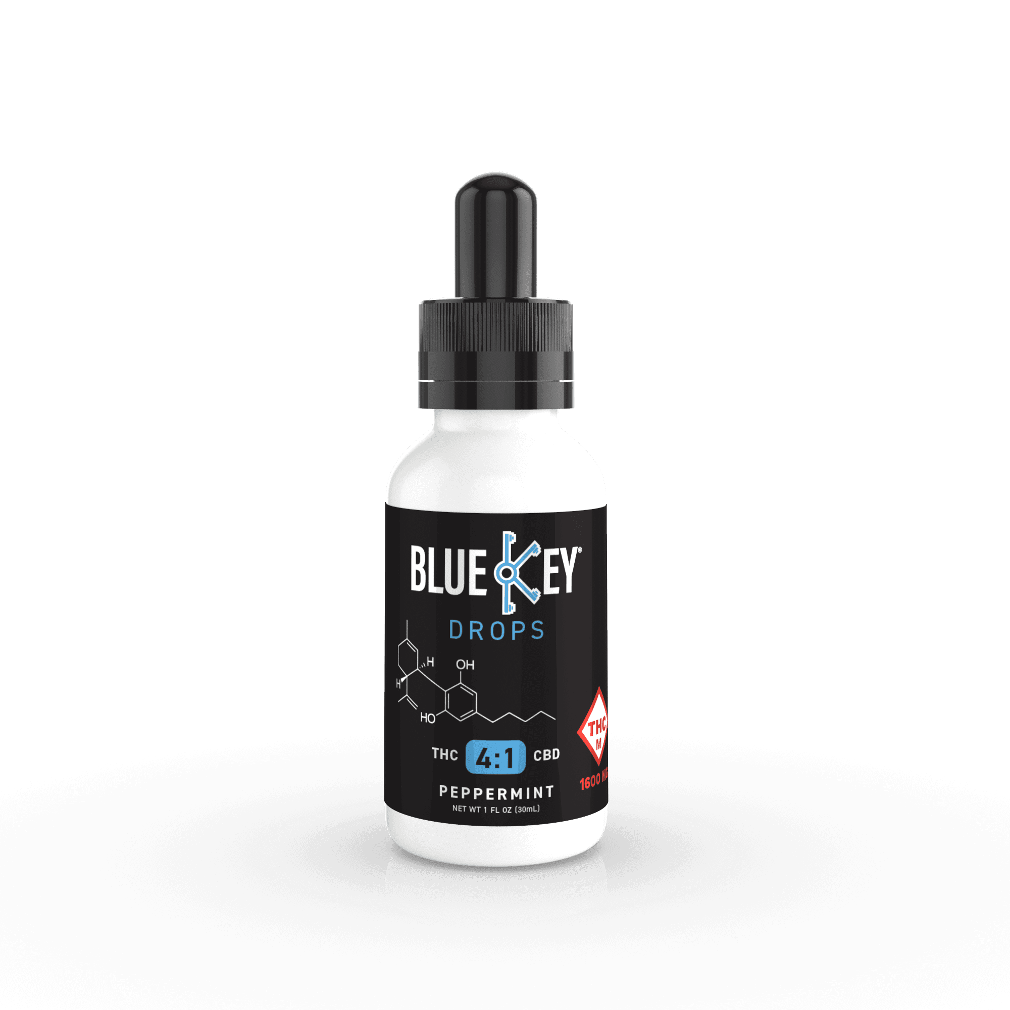 Blue Key Peppermint 4:1 [THC:CBD] - Tincture - 1600mg