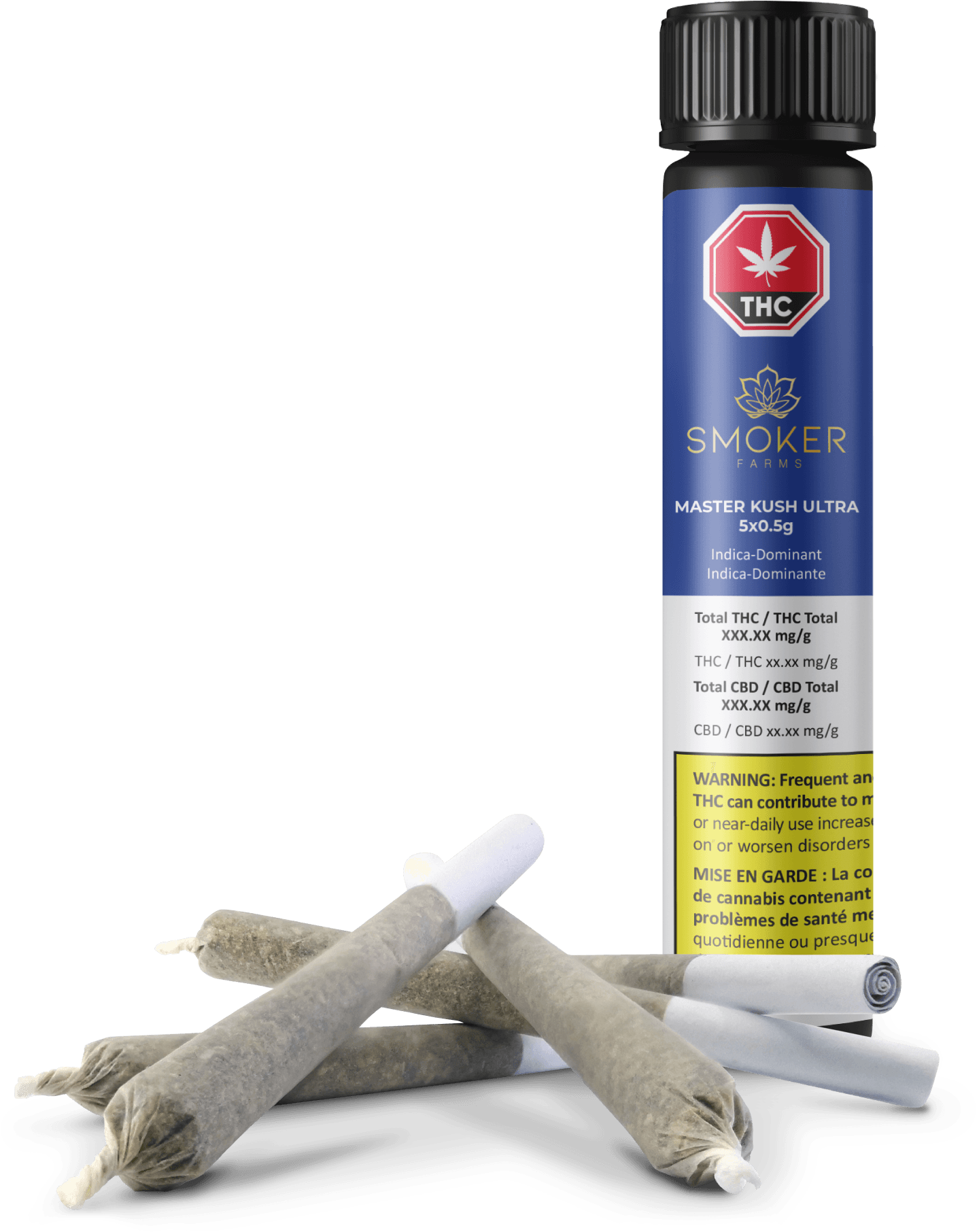 BCLDB Smoker Farms - Master Kush Ultra Pre-Rolls Indica - 5 x
