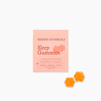 Reform Botanicals Grapefruit Lychee Sleep | Full Spectrum Gummies CBD+CBG | 10 pack | Reform Botanicals