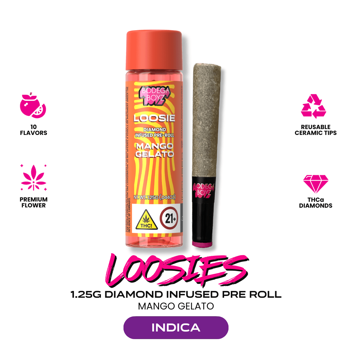 Bodega boyz Mango Gelato Loosies Diamond Infused Preroll - 1.25g
