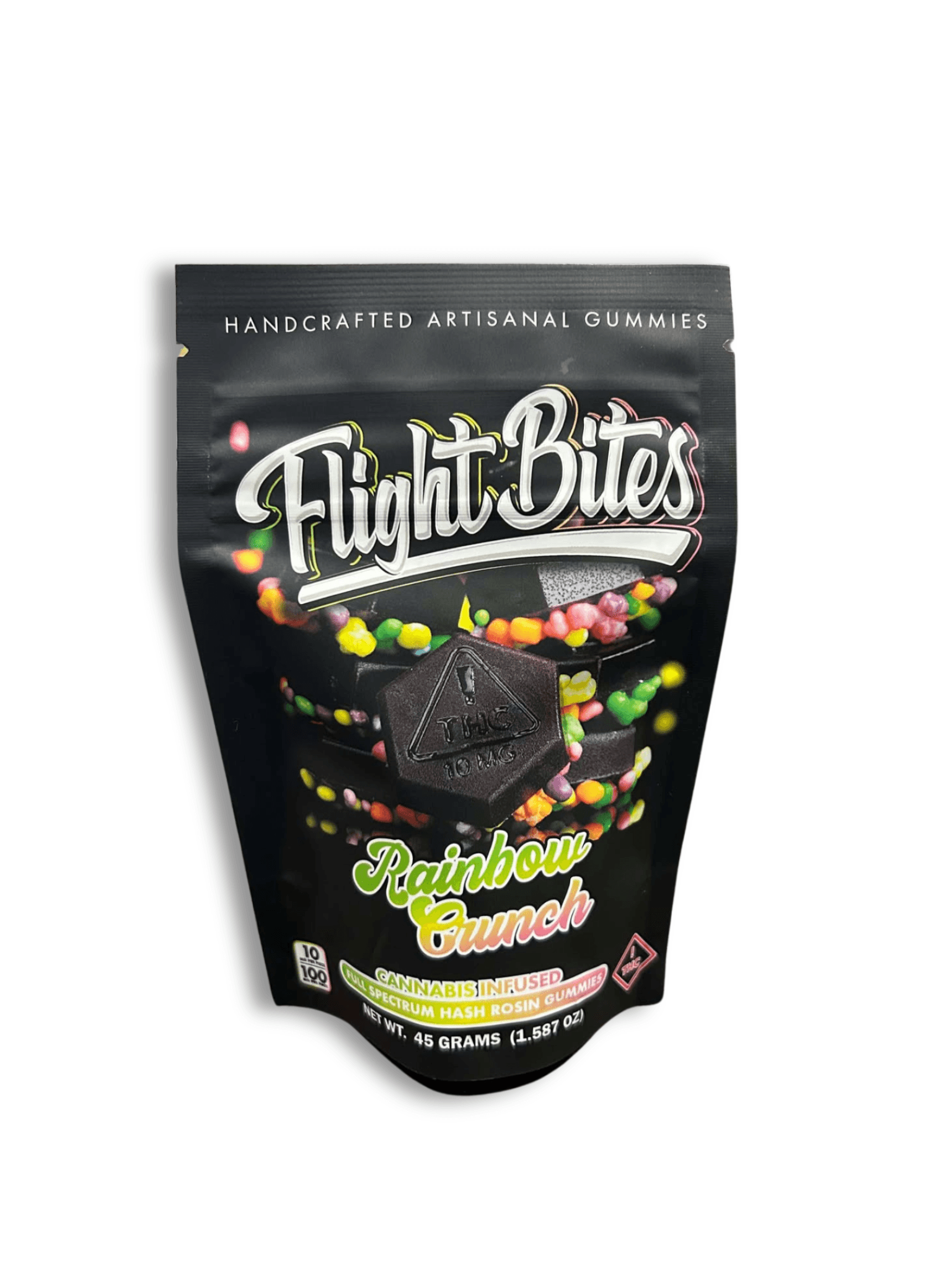 Flight Bites Gummies Rainbow Crunch Rosin Gummies 100mg