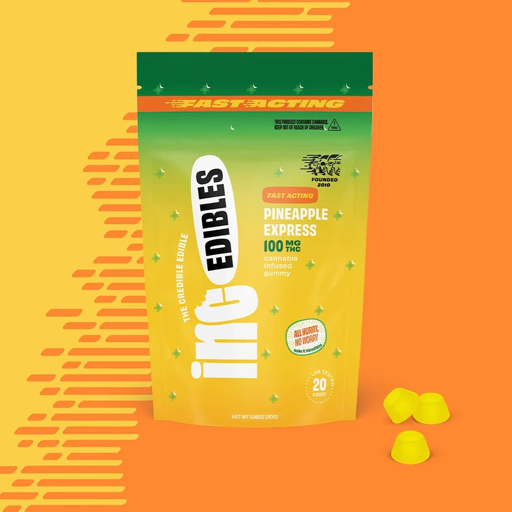 (inc)edibles inc.edibles 20 Pack Pineapple Express Fast Acting THC Gummies 01454