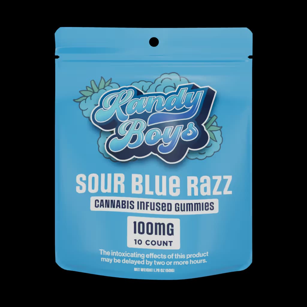 Kandy Boys Sour Blue Razz Gummies 10pk | 100mg