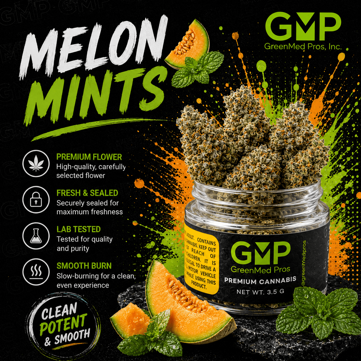 Green Med Pros Melon Mints | 3.5g