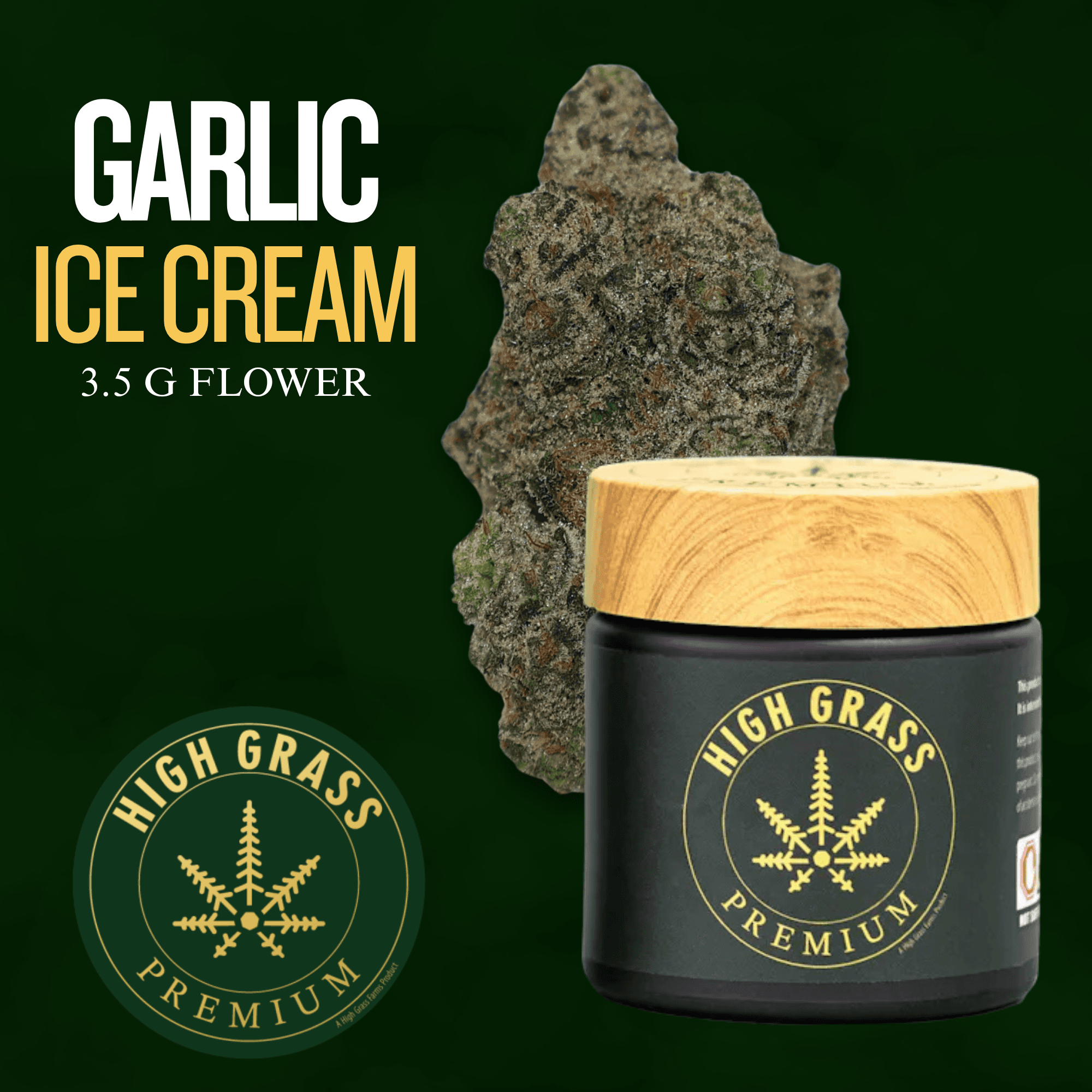 High Grass Premium Garlic Ice Cream (H) Flower | 3.5g