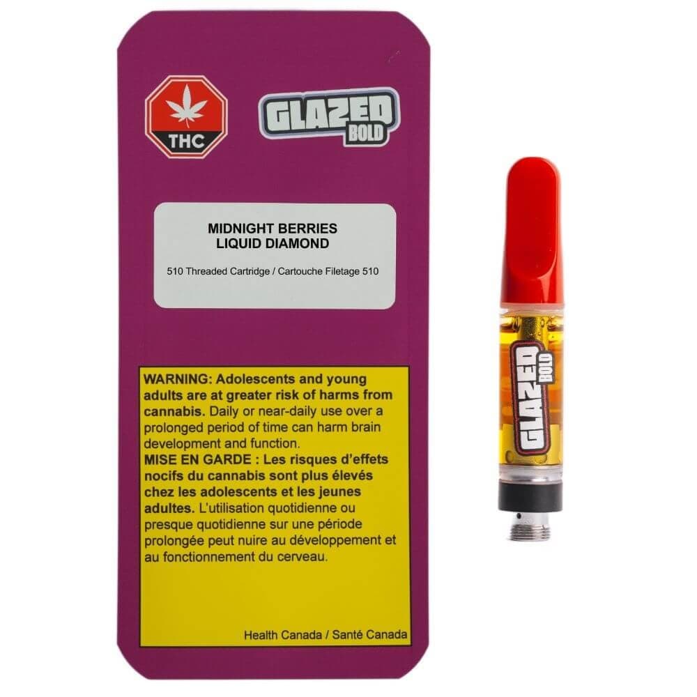 Bold Team BOLD GLAZED - Midnight Berries Liquid Diamond 510 Vape Cartridge - Indica