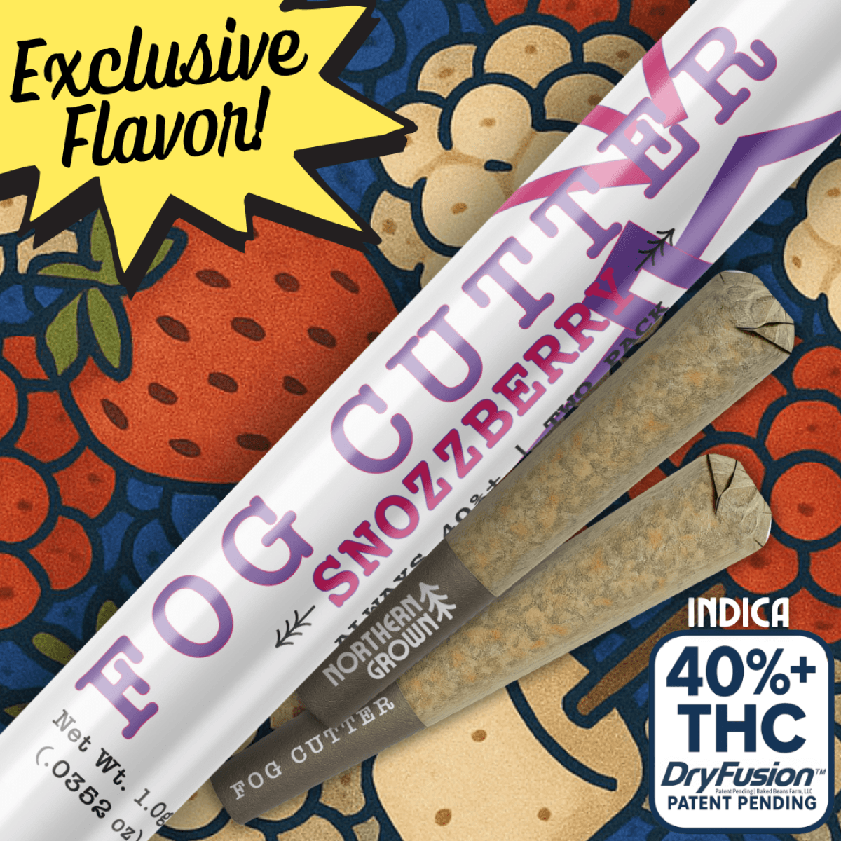 Fog Cutter Snozberry .5g Infused Pre roll 2 Pack 1g
