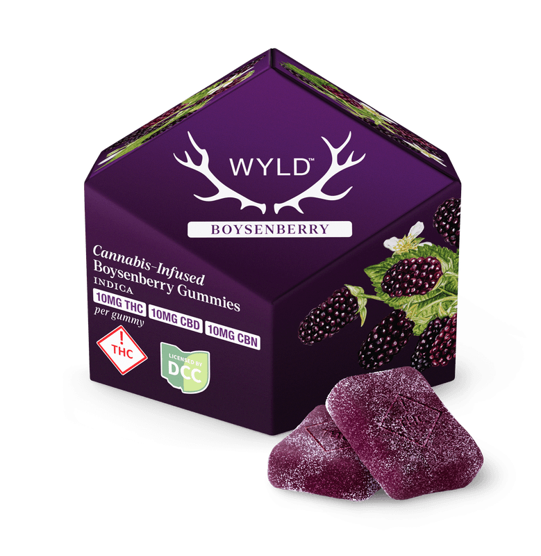 Wyld Wyld Boysenberry THC:CBN:CBD 1:1:1 (I) Gummies 10mg 10pk