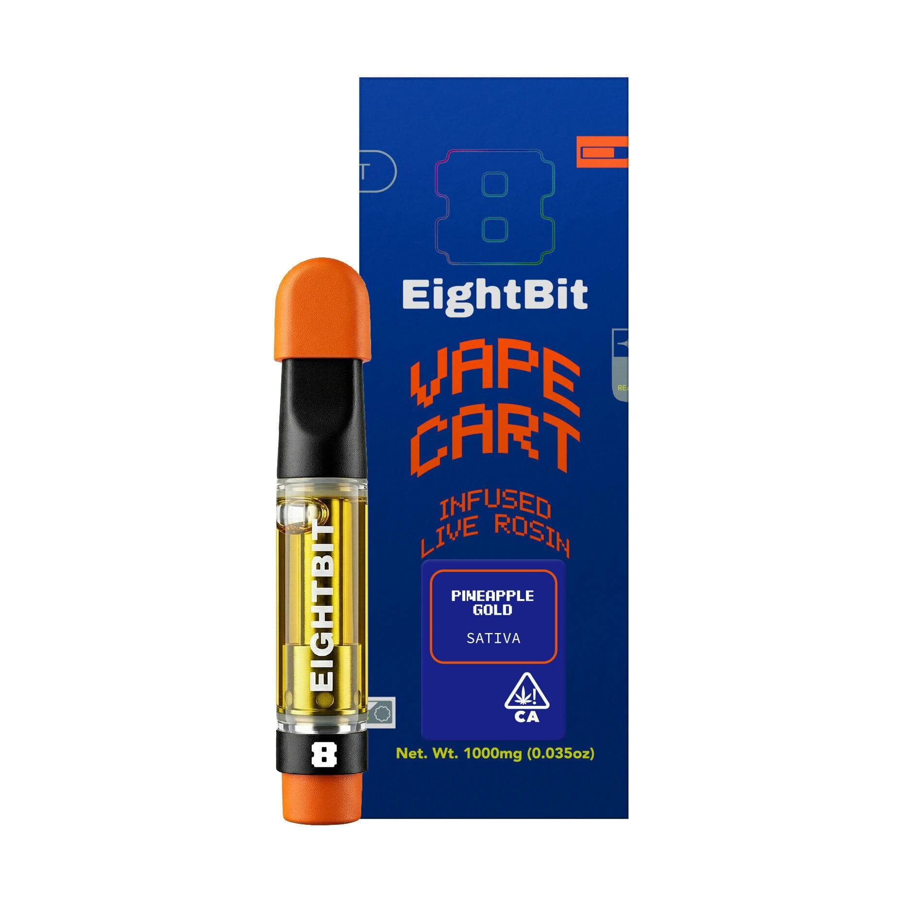 8 Bit PINEAPPLE GOLD LIVE ROSIN INFUSED CARTRIDGE 1G 8BIT - 1 G