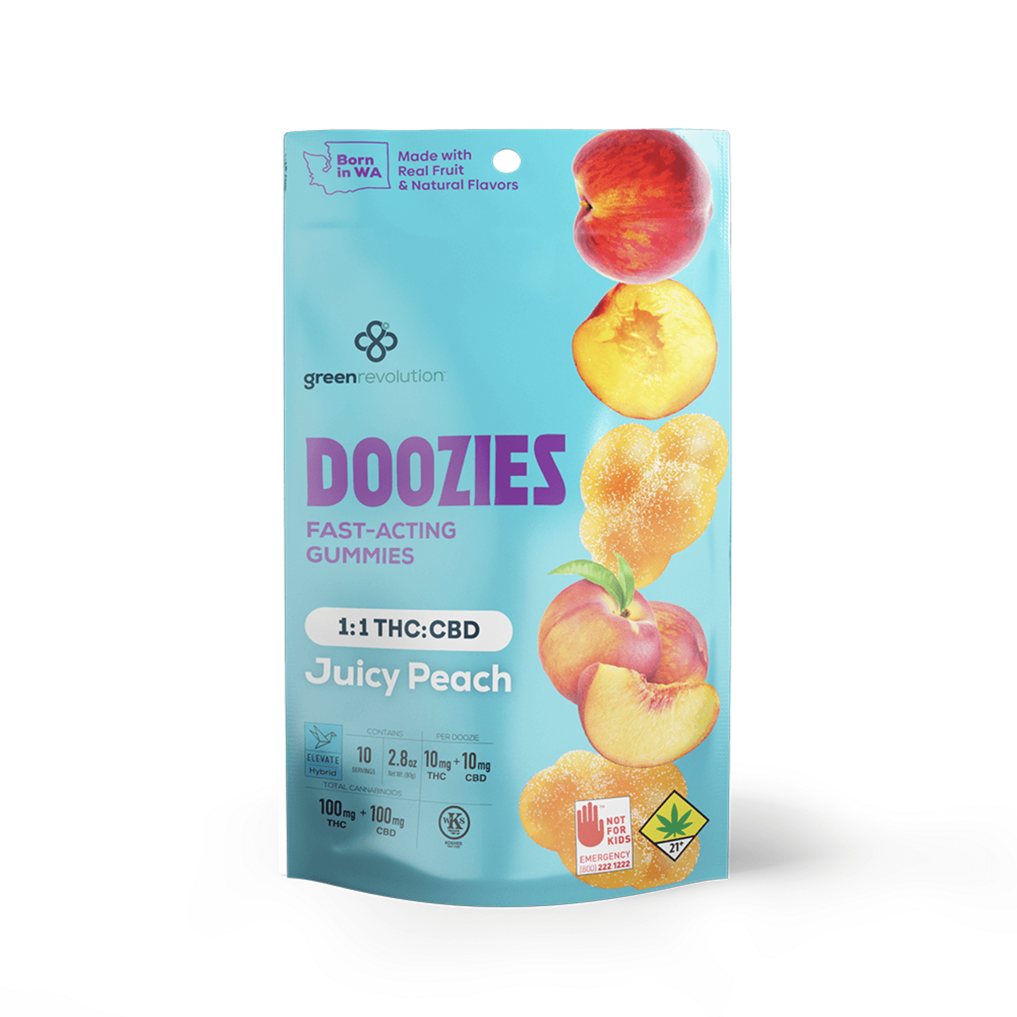 Doozies Nano - Peach 60:1 CBD (600mg CBD;10mg THC)