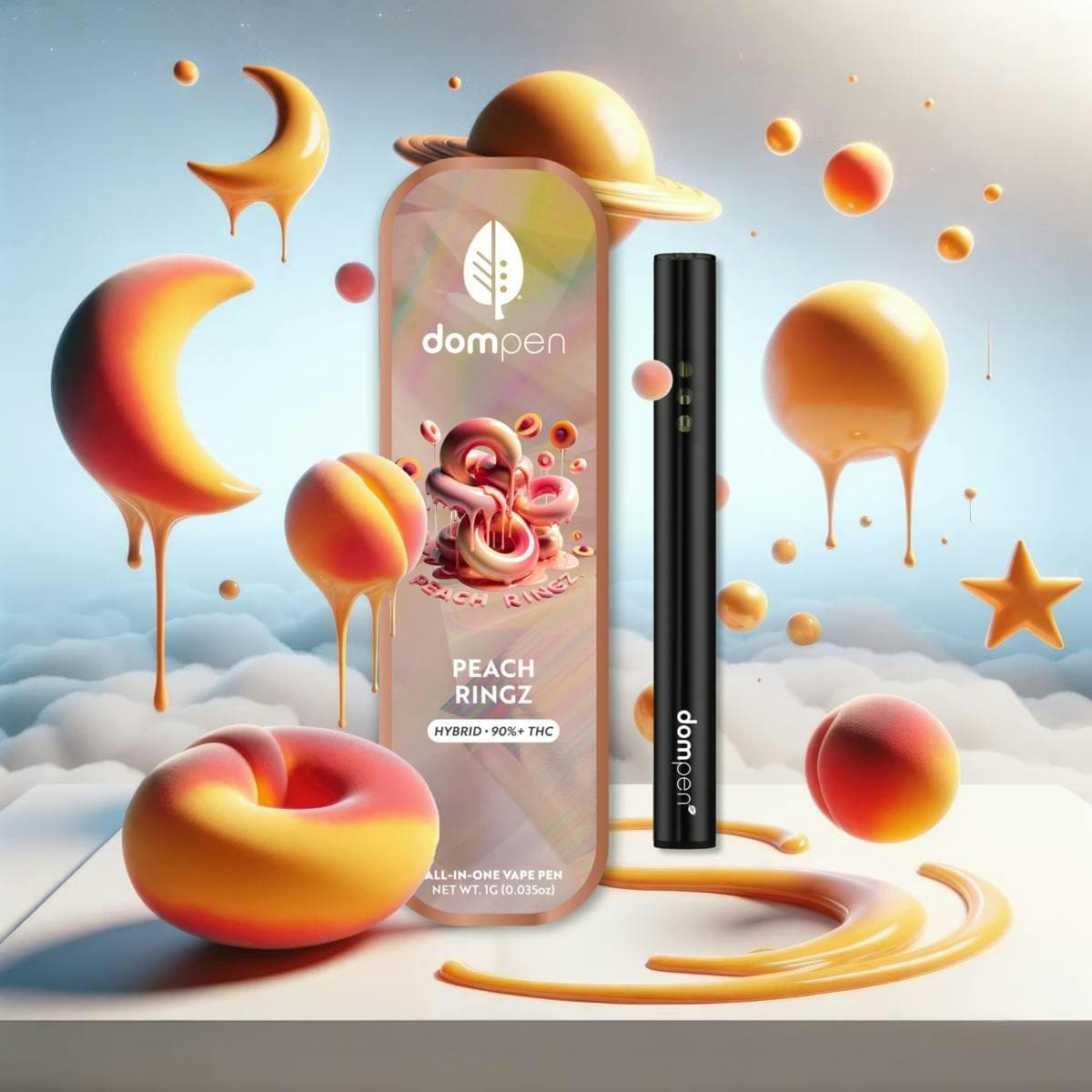 dompen™ Disposable Vape: Peach Ringz 1G