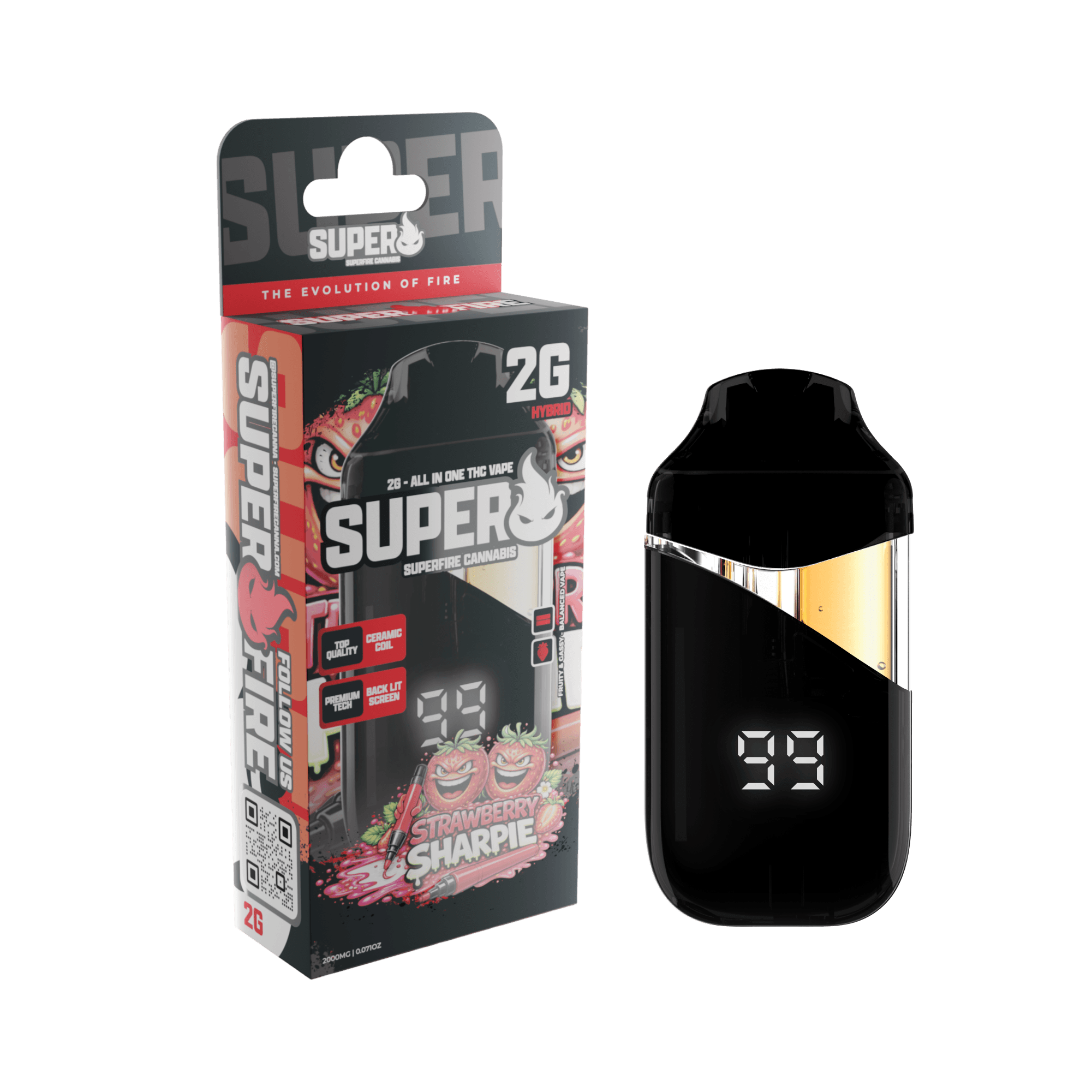 Superfire Strawberry Sharpie - Disposable - 2g