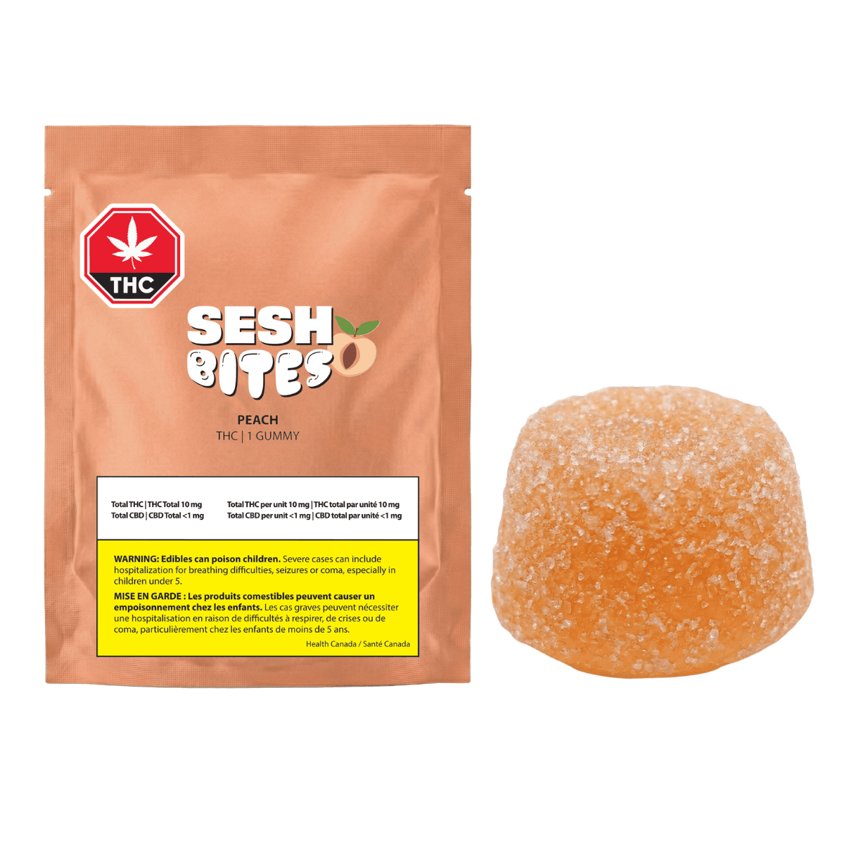 SESH BITES Peach THC - 1 Pack
