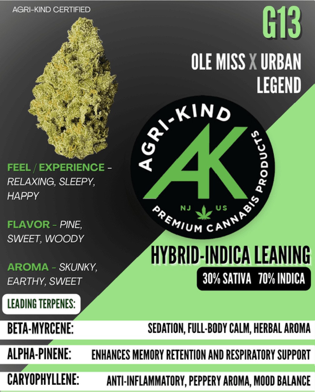 Agri-Kind Essentials | G13 | Flower | 3.5g (Indica Hybrid)