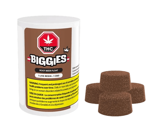BIGGIES Root Beer Float, 1:1 Live Resin:CBD, 6g Soft Chews