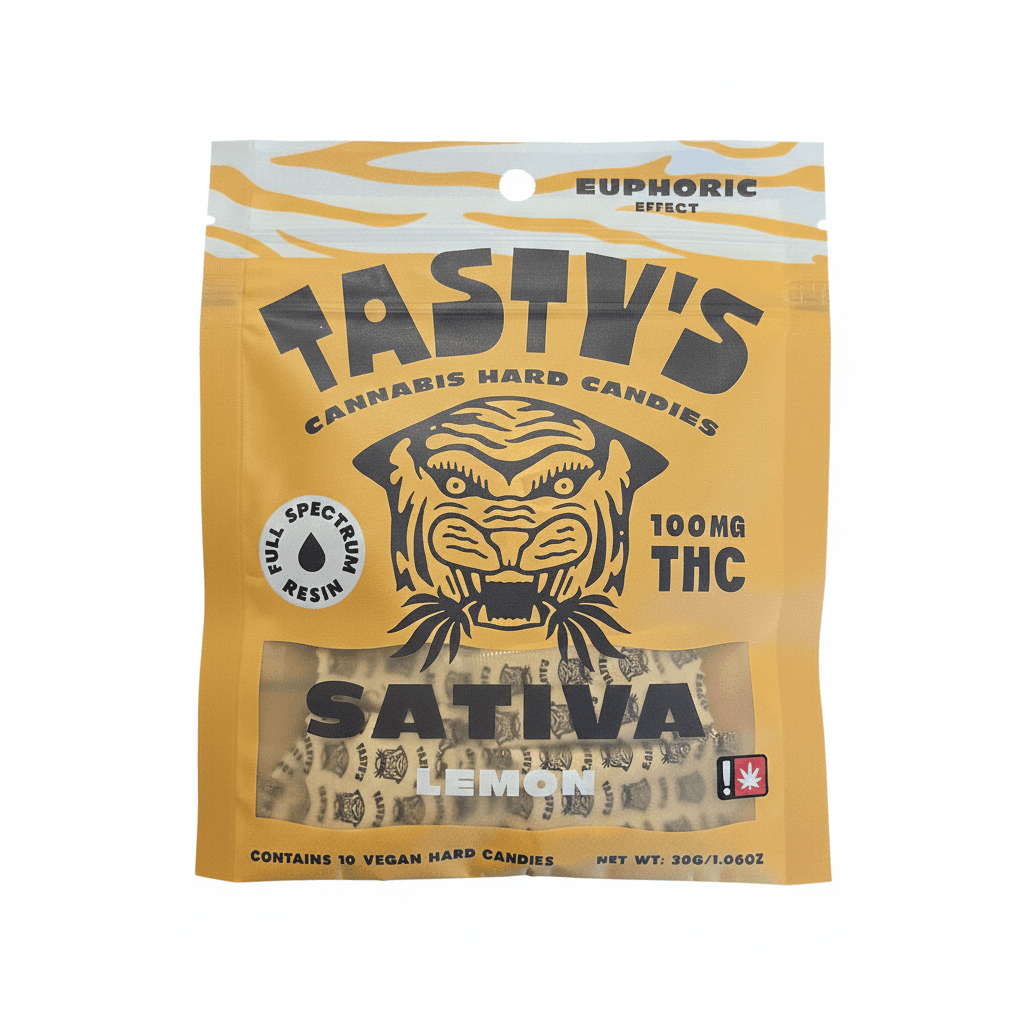 Tasty's Lemon Sativa 100 Hard Candy 10pc | Tasty's