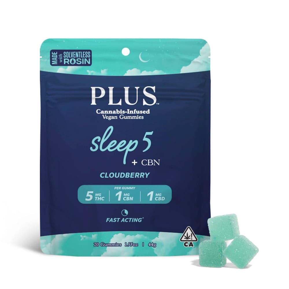 PLUS 5:1:1 CLOUDBERRY SLEEP 100MG THC:CBN:CBD 20 PACK GUMMIES