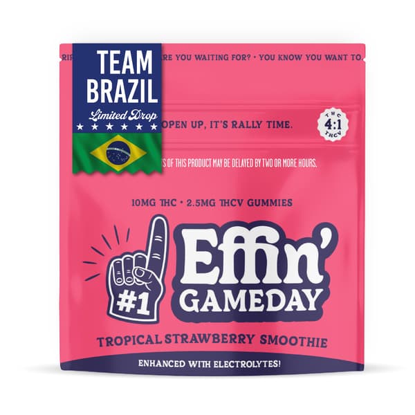 Effin' Game Day Tropical Strawberry Smoothie 4:1 THC:THCv | Team Brazil | 10 Pack
