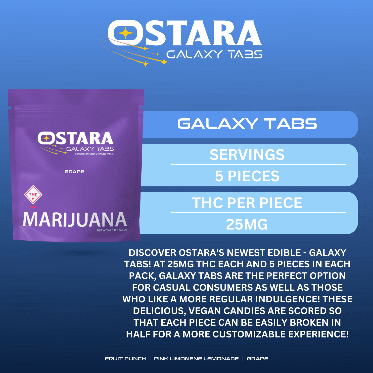 Ostara Cannabis Galaxy Tabs - Grape [5pk] (125mg)