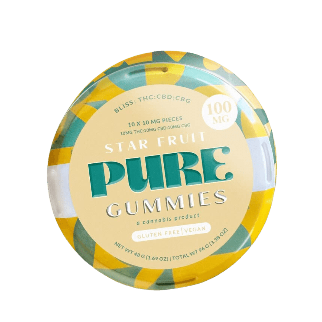 PURE Edibles Starfruit Gummies (1:1:1 THC:CBD:CBG) 10pk