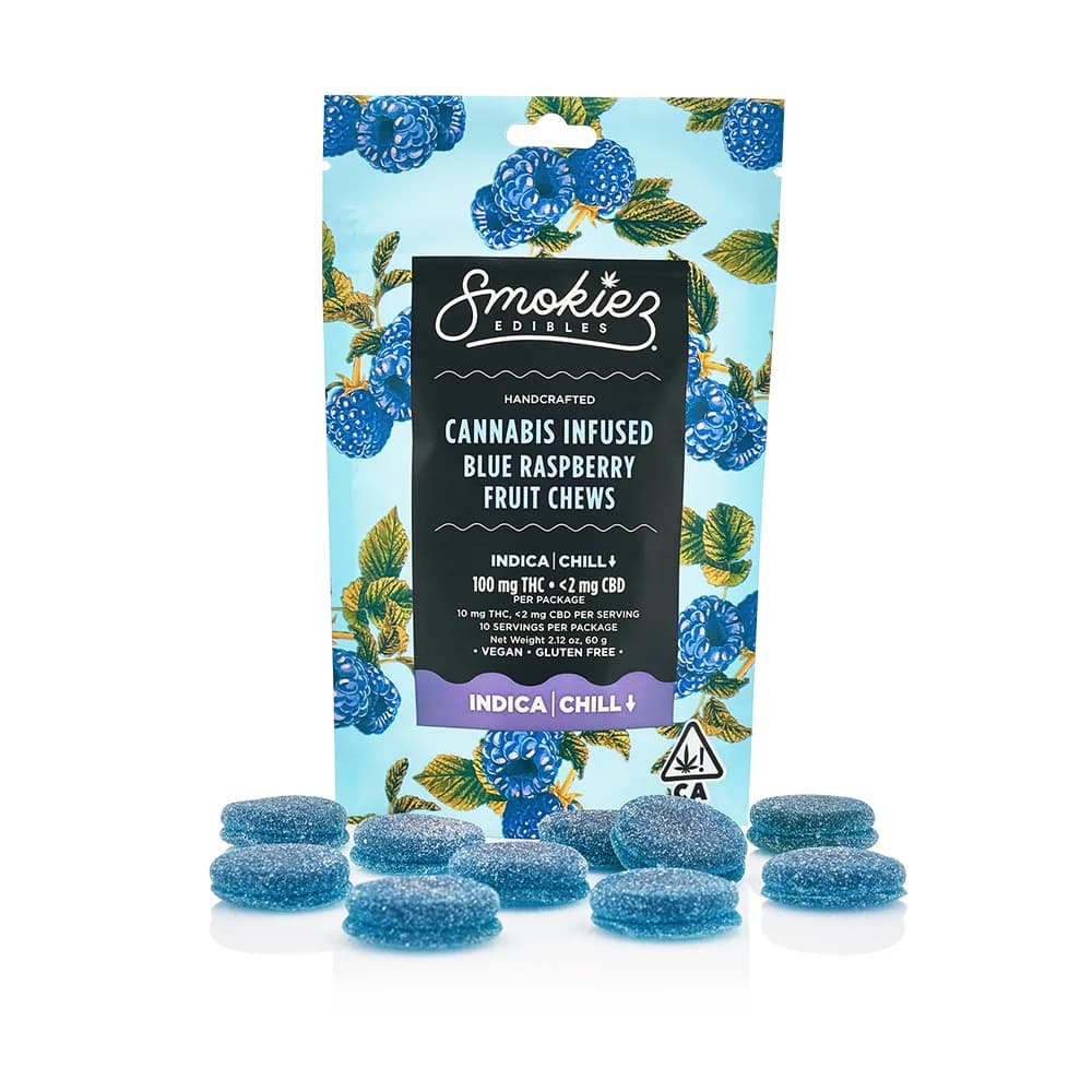 Smokiez Edibles Blue Raspberry - Indica [10pk] (100mg)