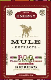 Mule Extracts POG 1:2 THC:CBG Gummies Single Kicker 1pk 50mg