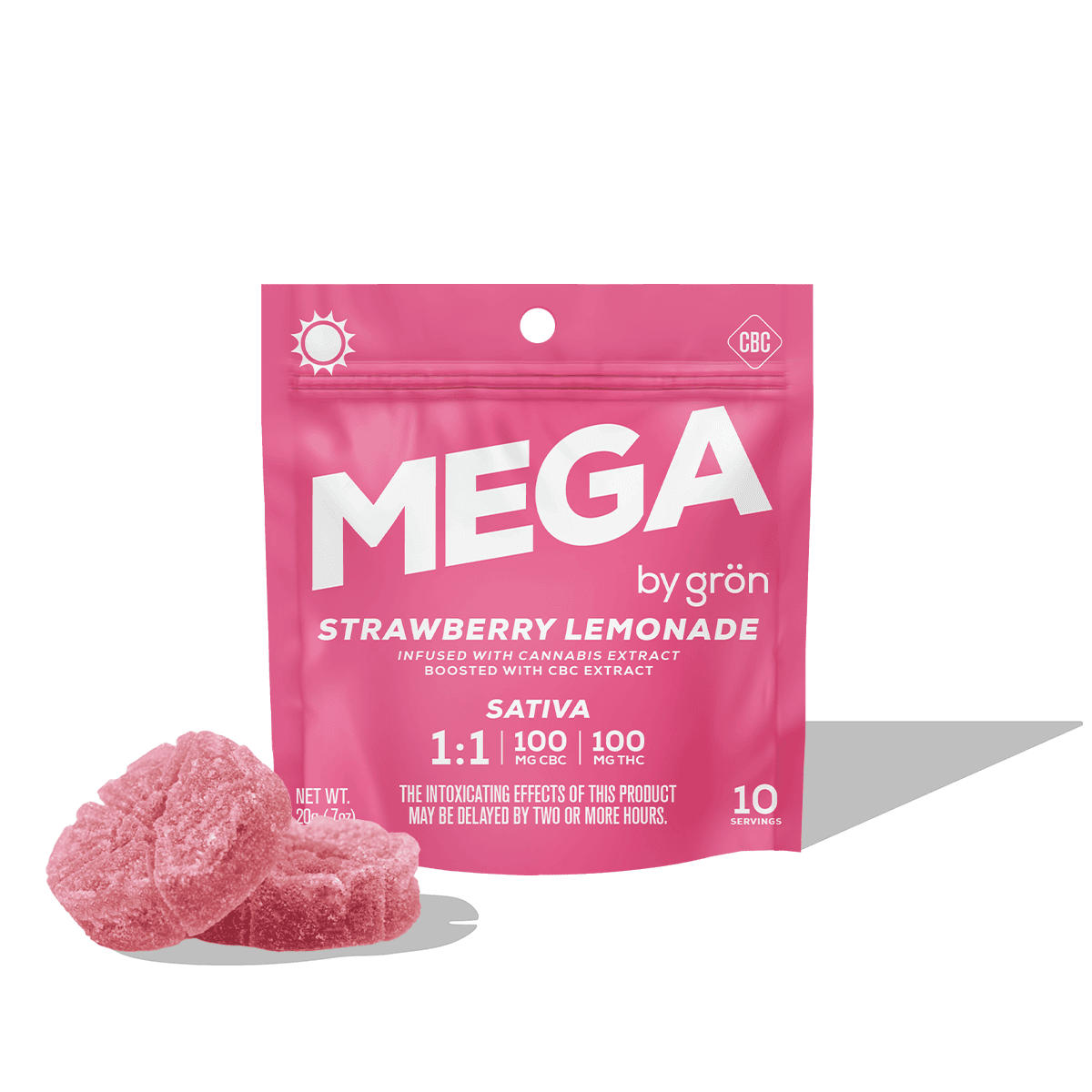 Grön Strawberry Lemonade MEGA | 1:1 CBC:THC | 2 Pack