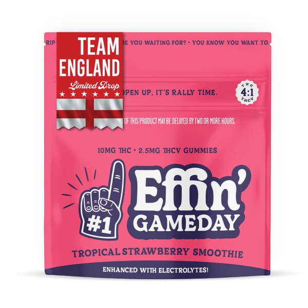 Effin Game Day Tropical Strawberry Smoothie 4:1 THC:THCv | Team England | 10 Pack