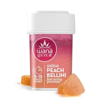 Wana Stash House - Wana Quick: Peach Bellini Sativa - Gummies 100mg - 10pk