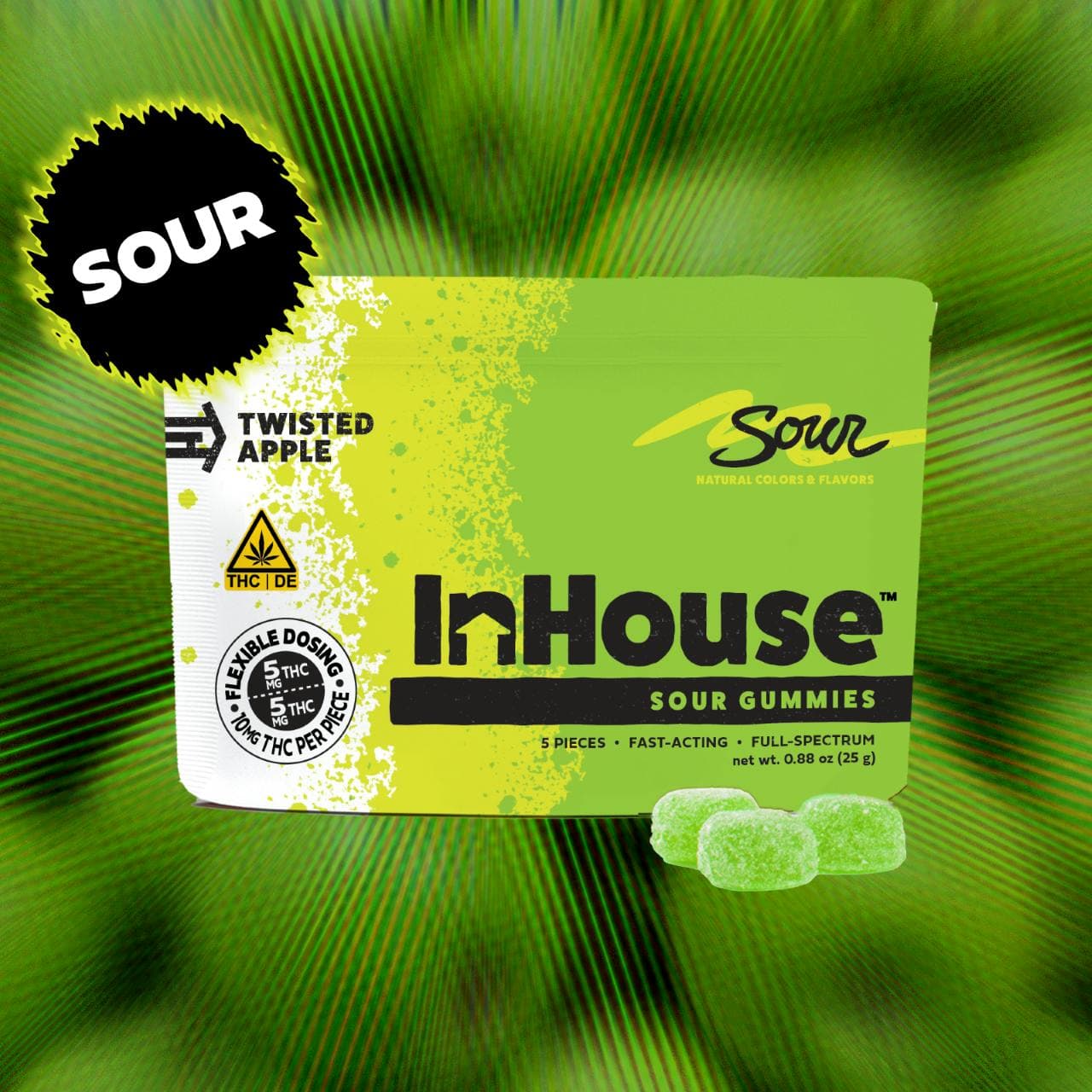 InHouse In House Sour Apple (H) Gummies 10mg 5pk