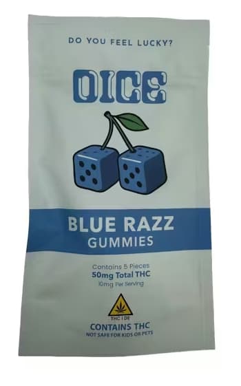 Fresh Cannabis Dice Blue Raspberry (H) Gummies 10mg 5pk