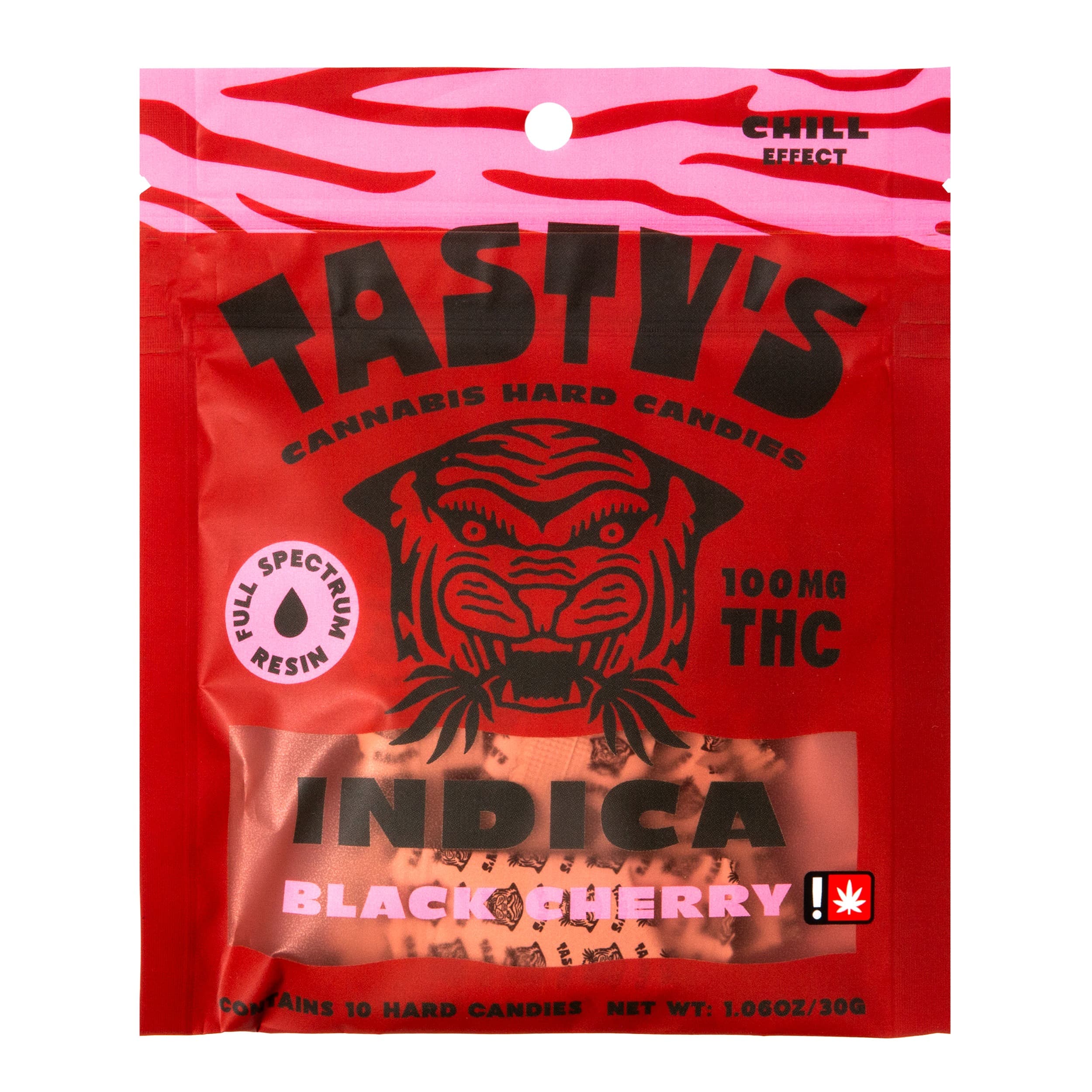 Tastys OR Black Cherry Indica 100 Hard Candy 10pc | Tasty's