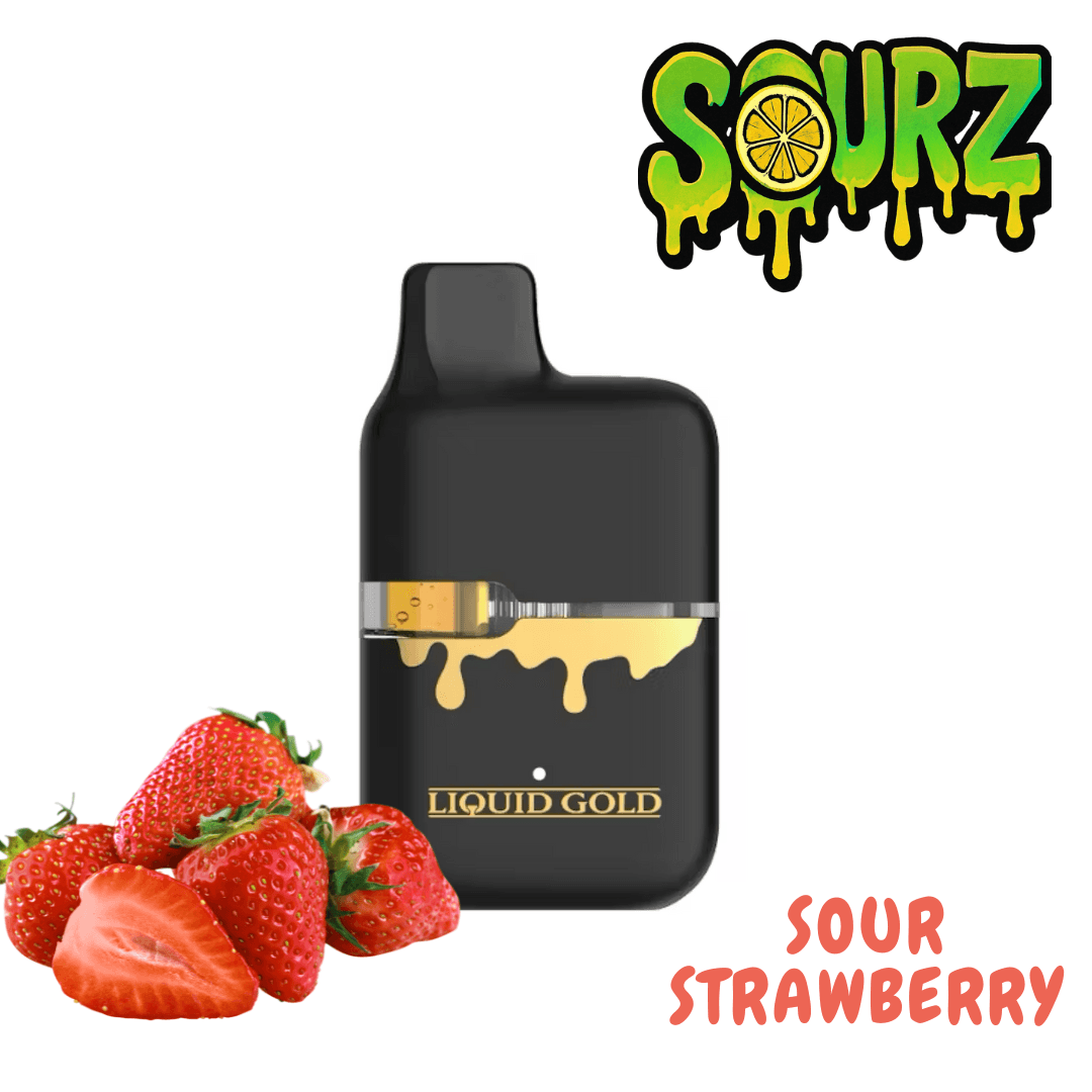 Liquid Gold Live Resin Distillate Blend Sour Strawberry Disposable