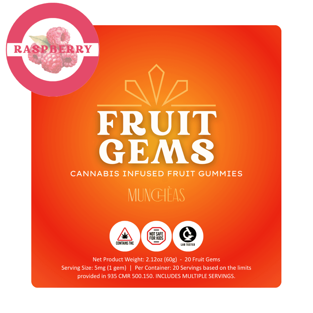 Muncheas by Green Gold Group Raspberry Fruit Gems | 100mg