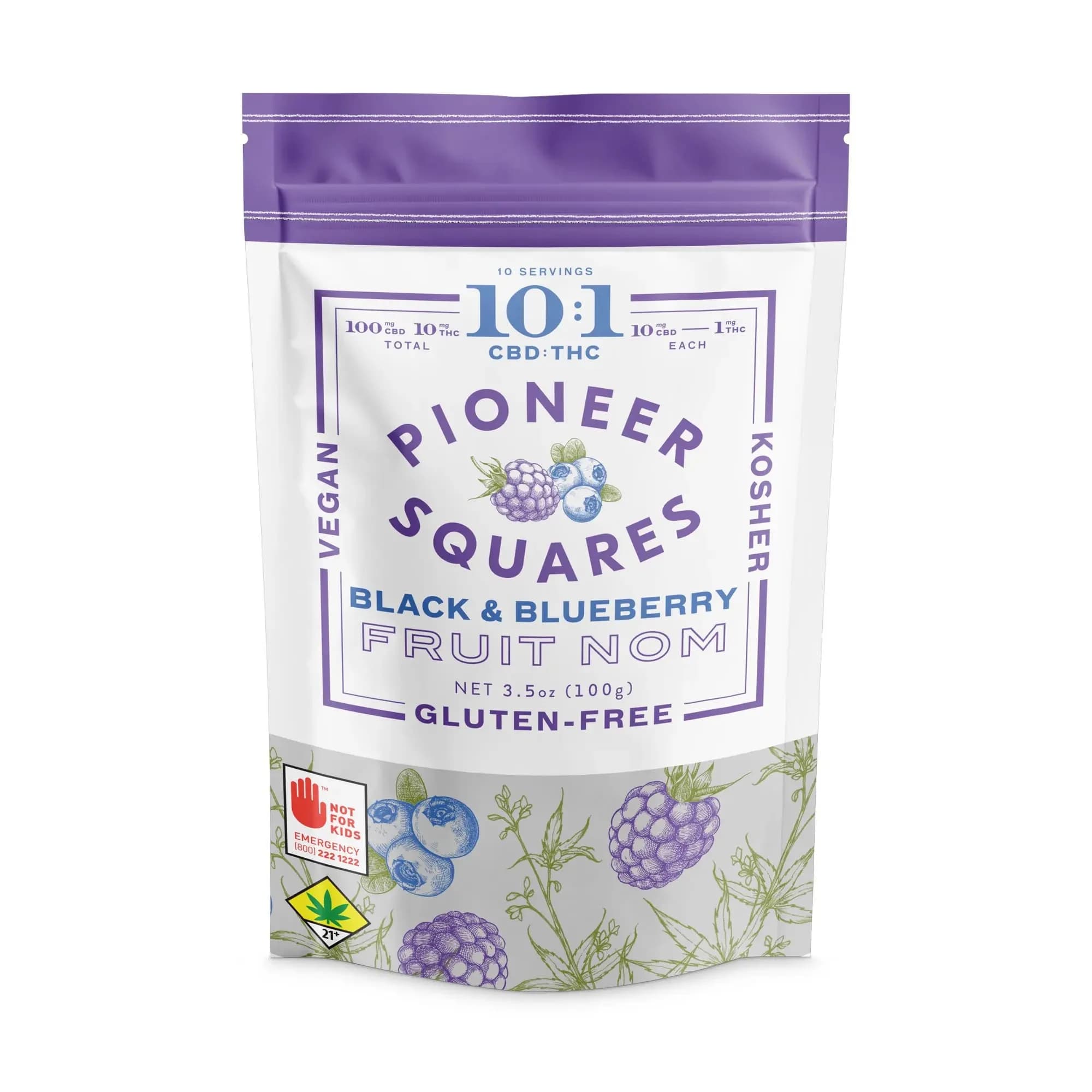 Craft Elixirs 10:1 Gummies Black & Blueberry [10pk] (100mg CBD/10mg THC)