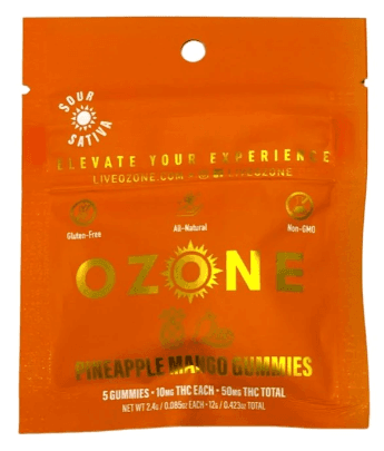 Ascend - Ozone Soft Chews Sour Sativa Pineapple Mango [5pk] | 50mg