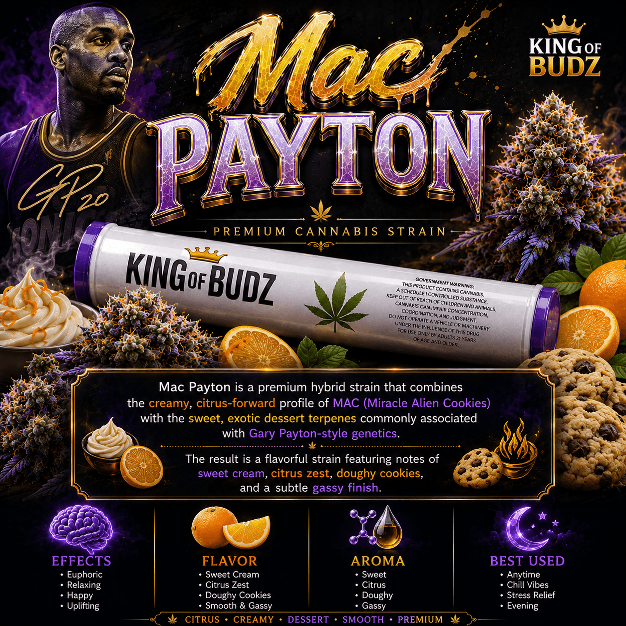 King Of Budz KOB - 1g Preroll - MAC Payton
