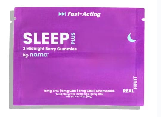nama Sleep Midnight Berry | 1:1:1 THC/CBN/CBD + Chamomile 10mg (2pk) Gummies