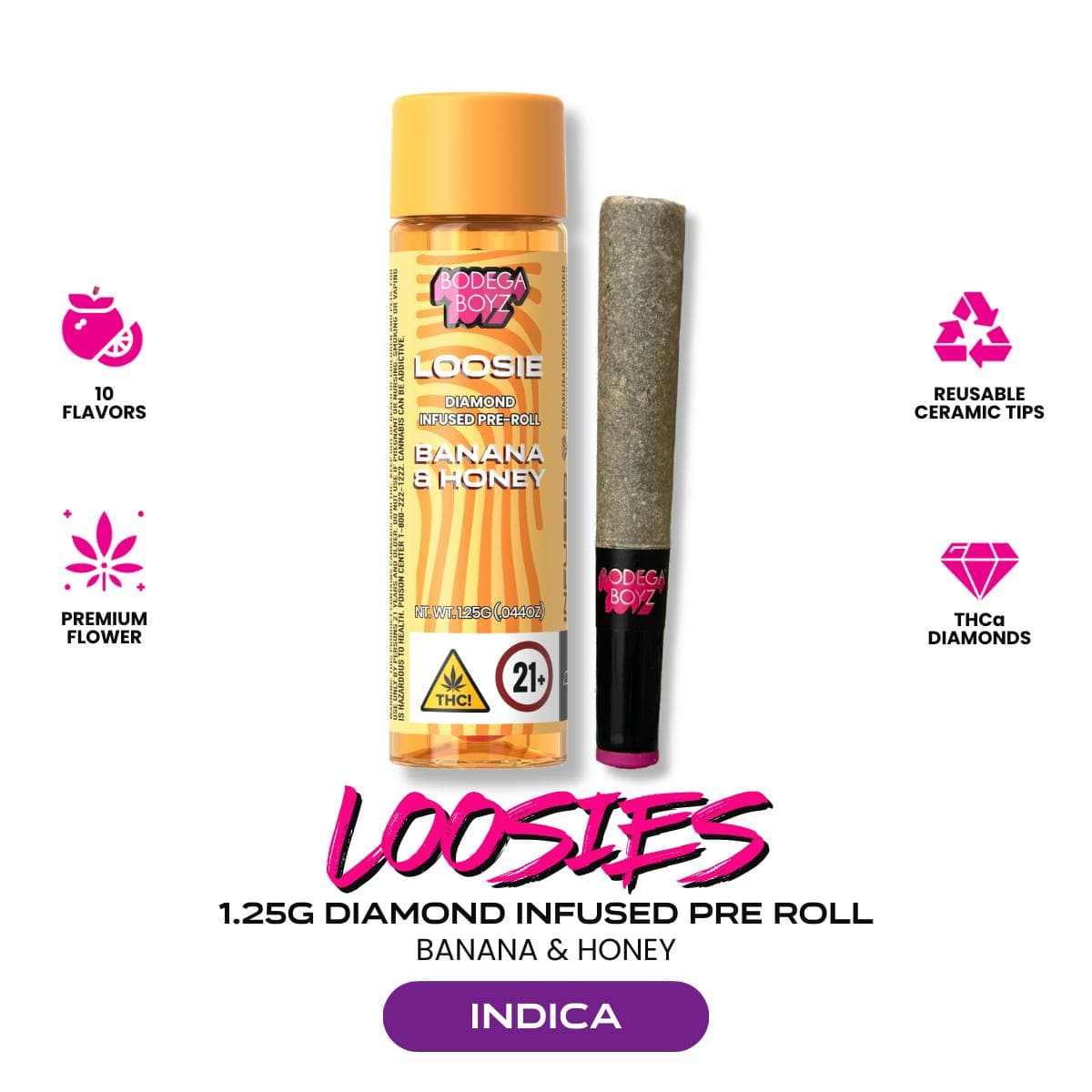 Bodega boyz Banana & Honey | Loosies | Diamond Infused Pre-Roll | 1.25g