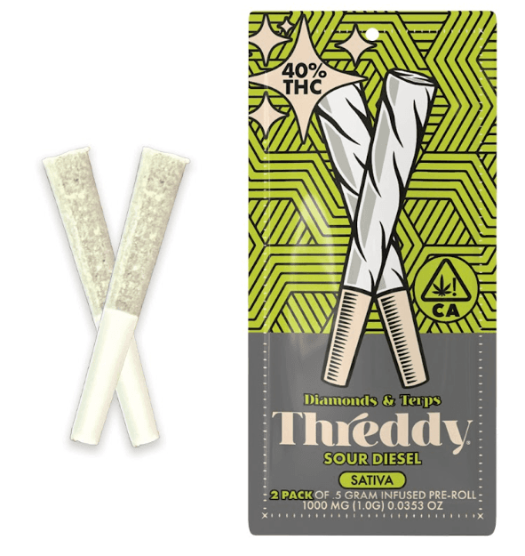 THREDDY Sour Diesel | .5G x 2 Infused Preroll Pack