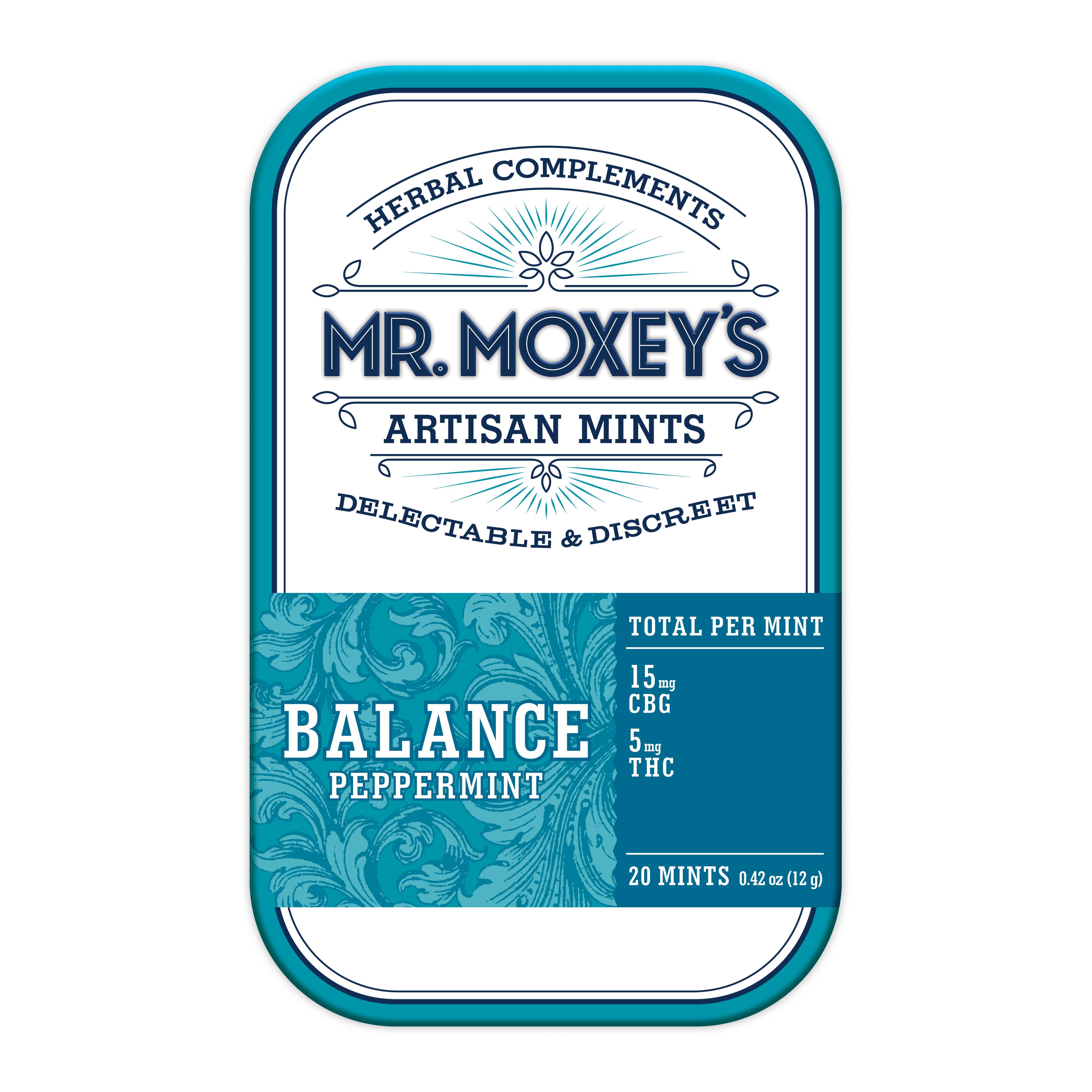 Mr. Moxey's Mints Balance 1:1 CBD Peppermint Mints (100mg CBD/100mg THC)