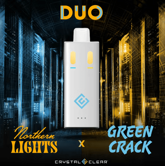 Crystal Clear Duo Vape Disposable | Crystal Clear | Green Crack/Northern Lights [Distillate] | 2g