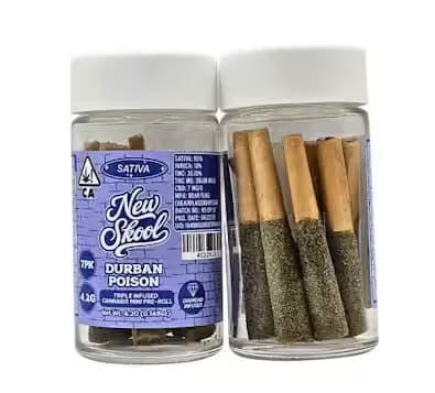 New Skool Durban Poison | 4.2g | .6g x 7 Infused Preroll Pack