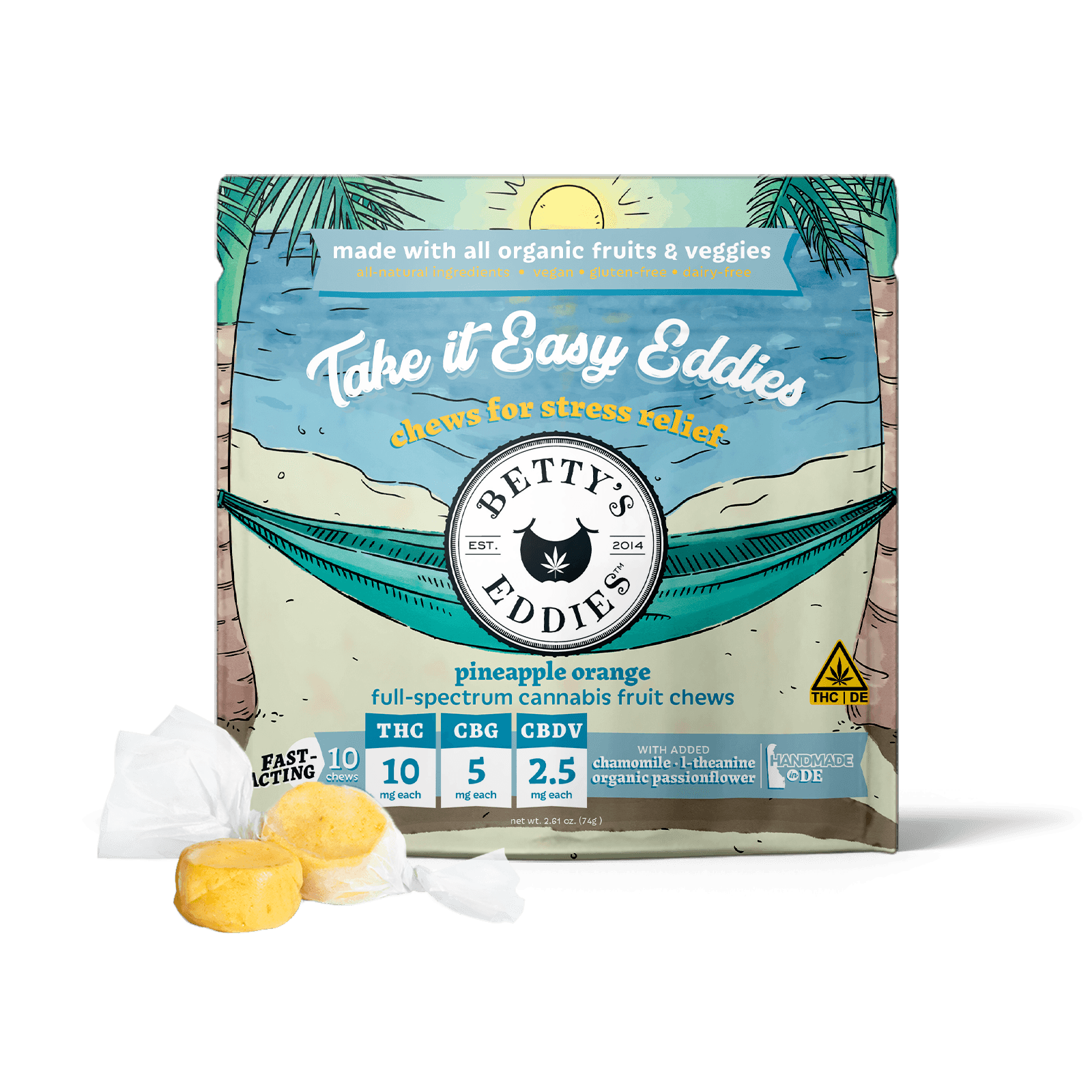 Betty's Eddies Fruit Chews - Pineapple Orange | 10pk | 100 mg