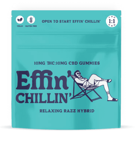 Effin Chill Relaxing Razz 1:1 THC:CBD Gummies - 20 Pack