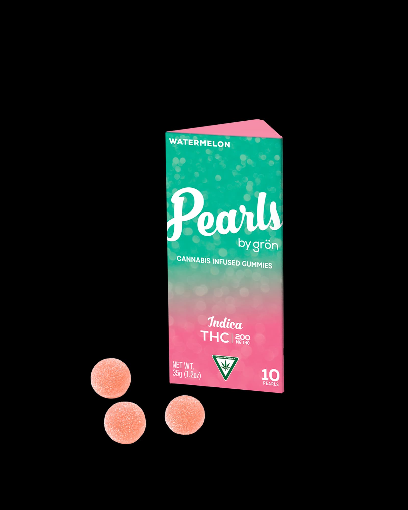 Grön WATERMELON PEARLS GUMMIES 10X20MG